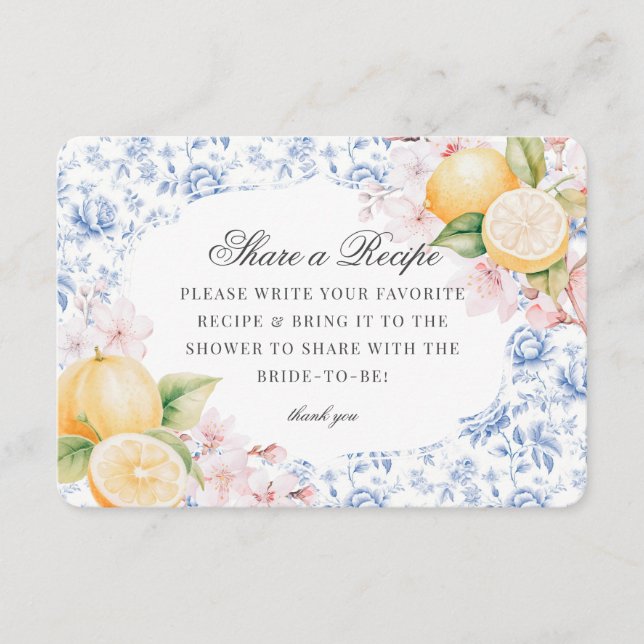 Chinoiserie Lemon Tea-Möhippan  en Recipe Tilläggskort (Framsida)