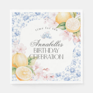 Chinoiserie Lemon Tea Party Födelsedagsfest Decor Pappersservett