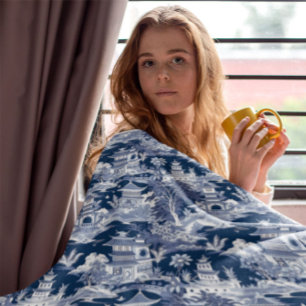 Chinoiserie Ligcape Painting Blue White Filt