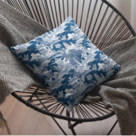 Chinoiserie Ligcape Painting Blue White Kudde