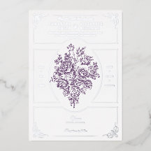 Chinoiserie Lila Ro Bouquet Victorian Bröllop