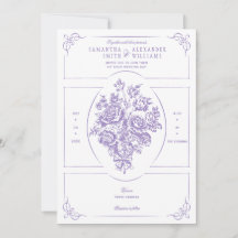 Chinoiserie Lila Ro Bouquet Victorian Bröllop