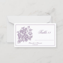 Chinoiserie Lila Ro Bouquet Victorian Bröllop Placeringskort