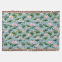 Chinoiserie Lotus Pond och Dragonfly Throw Blanket