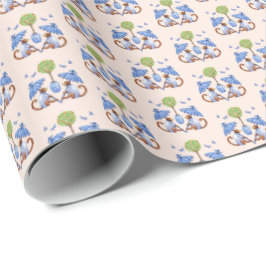 Chinoiserie Monkey Inpackningspapper Presentpapper