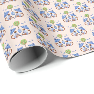 Chinoiserie Monkey Inpackningspapper Presentpapper