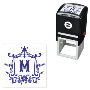 Chinoiserie Monogram Pagoda Självfärgande Stämpel