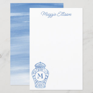 Chinoiserie Monogrammed Ginger Burk Stationery