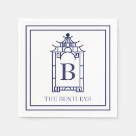Chinoiserie Monogrammed Pagoda Party Napkins Pappersservett