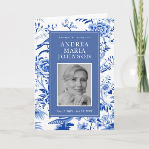 Chinoiserie Order of Service Funeral Program