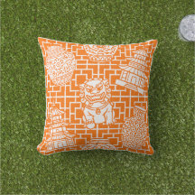 Chinoiserie-pagod – Orange Preppy Asiatisk Trädgår