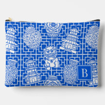 Chinoiserie Pagod Royal Blå Preppy Asiatisk Trädgå
