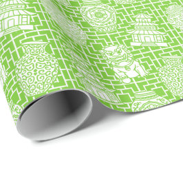 Chinoiserie Pagoda – lime Preppy Asian Garden Presentpapper