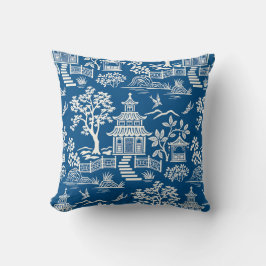 Chinoiserie Pagoda Royal Blue Dekorativ kudde