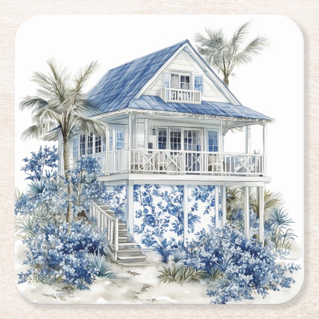 Chinoiserie Pappersunderlägg Underlägg Papper Kvadrat (Framsidan)