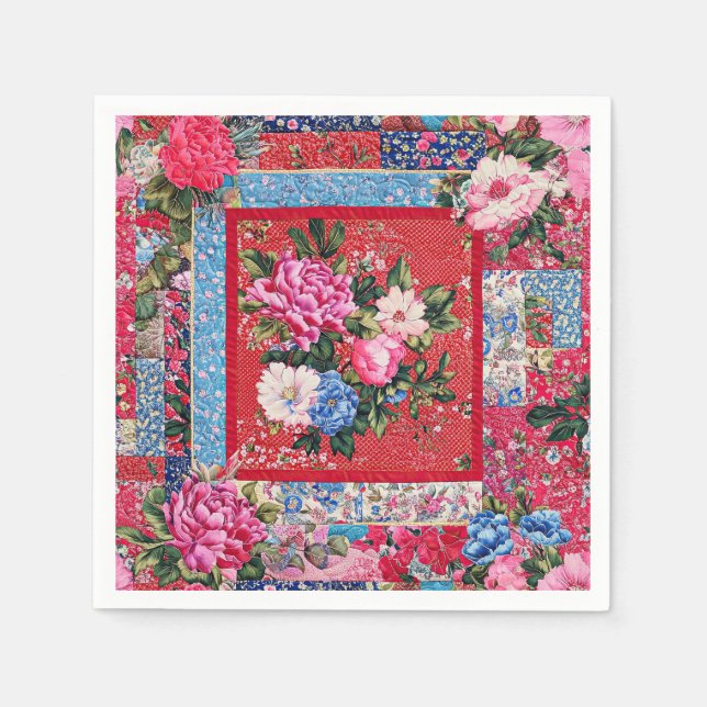 Chinoiserie Patchwork Floal Pappersservett (Framsidan)