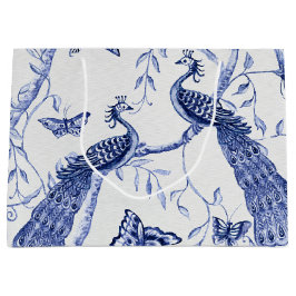 Chinoiserie Peacock Blommigt Navy Blue Möhippa