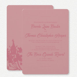 Chinoiserie Pink Floral Wedding  Inbjudningar