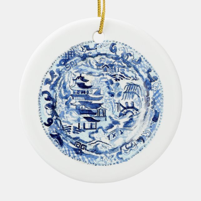 Chinoiserie Plate Ceramic Ornament (Framsidan)