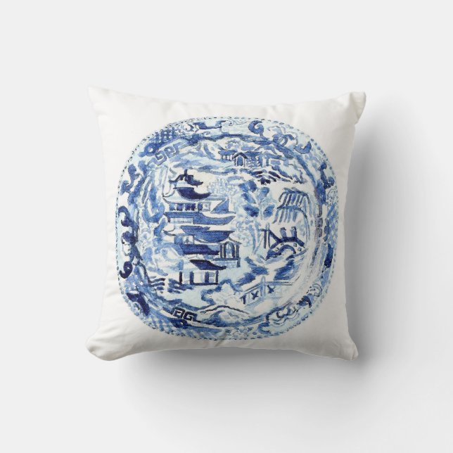 CHINOISERIE PLÄTERAR KUDDER BLUE/WHITE KUDDE (Framsida)