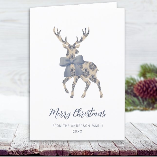 Chinoiserie Reindeer jul Helgkort (Skapare uppladdad)