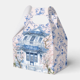 Chinoiserie Rosa & Blue Pagoda Möhippa Tea Presentaskar
