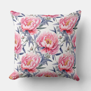 Chinoiserie Rosa och White Peony Kudde