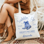 Chinoiserie Saddlin'Up Bachelorette Party Tygkasse<br><div class="desc">Få redo att rida in sig i ogrästa blickar med vår Saddlin'Up Bachelorette Tote Bag - där djärva Westerna vibes möter kinoiserie flair! Den här utformningen är gjord för öga-infångande cowboystövlar med typsnitt och chic cowboystövlar, för vildens kvällar ut eller för fritidsdagar. Vare sig din brudtstam är uppskovstam genom Nashville,...</div>
