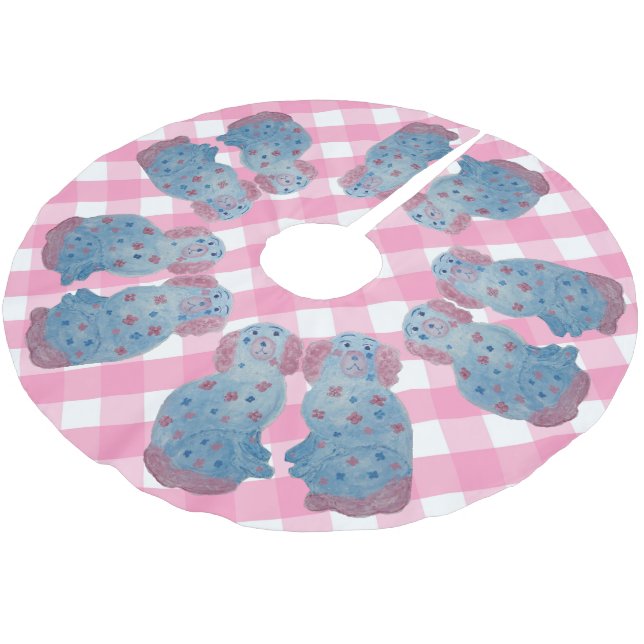 Chinoiserie Stafford Hundar Hund  Julgransmatta Borstad Polyester (Vinklad)