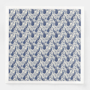 Chinoiserie Stil Peacock Theme Bröllop Napkins Pappersservett