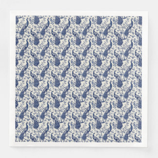 Chinoiserie Stil Peacock Theme Bröllop Napkins Pappersservett