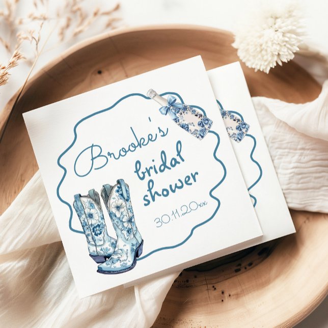 Chinoiserie-stövlar och bubblig bröllopsdusch pappersservett (Skapare uppladdad)