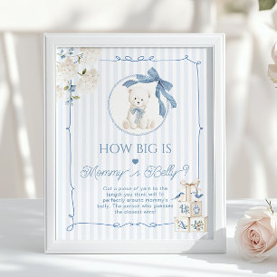 Chinoiserie Teddybjörn Hur stor är mammas mage Poster