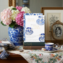 Chinoiserie Tid för Tea Bröllopskaffe Blå