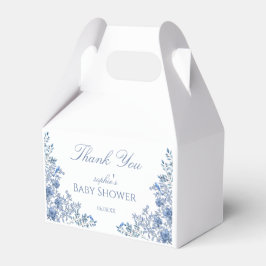Chinoiserie Toile Blå Blommig Baby Shower Presentaskar