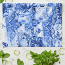 Chinoiserie-toile,blue willow,blue china kökshandduk