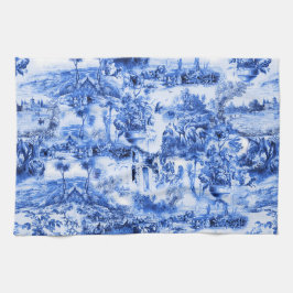 Chinoiserie-toile,blue willow,blue china kökshandduk