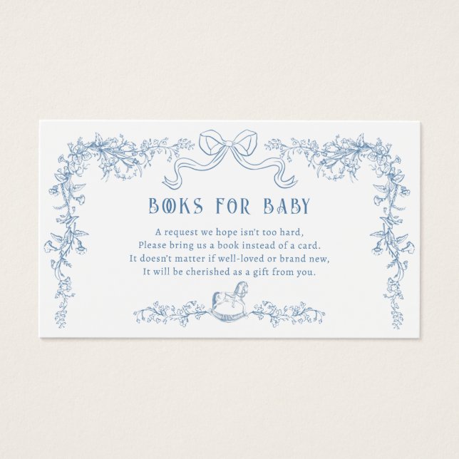 Chinoiserie Toile Books for Baby Enclosure Card Visitkort (Framsidan)