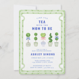 Chinoiserie Topiary Baby Shower | Tea Party Inbjudningar