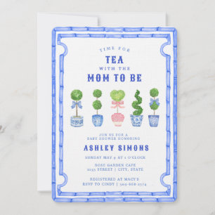 Chinoiserie Topiary Baby Shower Tea Party Invita Inbjudningar