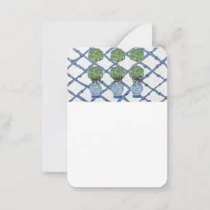 Chinoiserie Topiary Ginger Burk Flat Anteckningskort