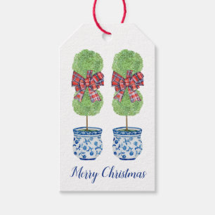 Chinoiserie Topiary jul Gift Märkre, Ginger Burk Presentetikett