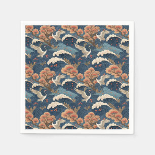 Chinoiserie Trana & Körsbärsblom Japansk Design Pappersservett