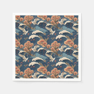 Chinoiserie Trana & Körsbärsblom Japansk Design Pappersservett