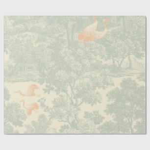 Chinoiserie Trana Toile Botanisk Asiatisk Trädgård Presentpapper