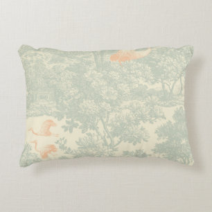 Chinoiserie Trana Toile Botanisk Asiatisk Trädgård Prydnadskudde