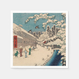 Chinoiserie Ukiyo-e Japans vinter snö landskap Pappersservett