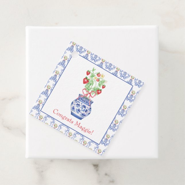 Chinoiserie Vas från Red Strawbär Gåvor Etiketter (På plats)