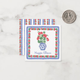 Chinoiserie Vas i Red Geraniums Gift-hölje Anteckningskort