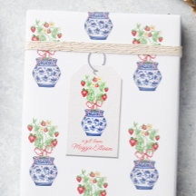 Chinoiserie Vas i Red Strawbär Personlig